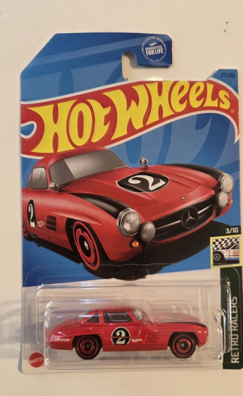 Hot Wheels Red Mercedes Retro Racers Toy Diecast Car